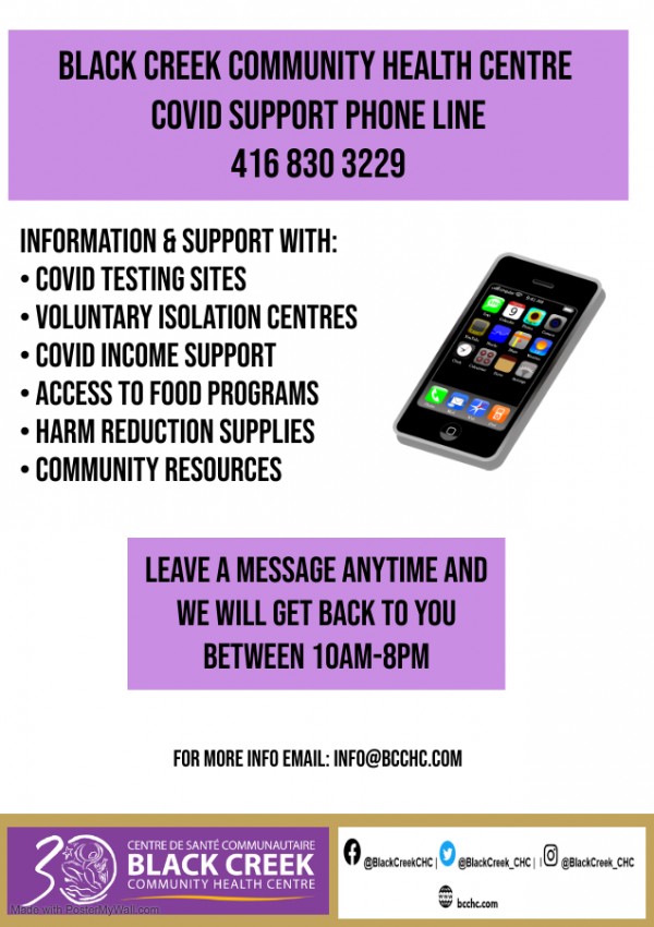 Black Creek Community Health Centre: COVID INFO & SUPPORT 